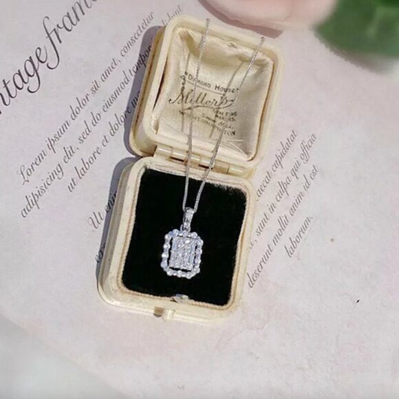 NEW 18k White Gold Diamond Necklace - Picture 4 of 6